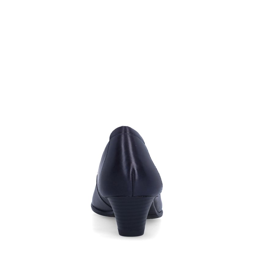 Donkerblauwe leren pumps