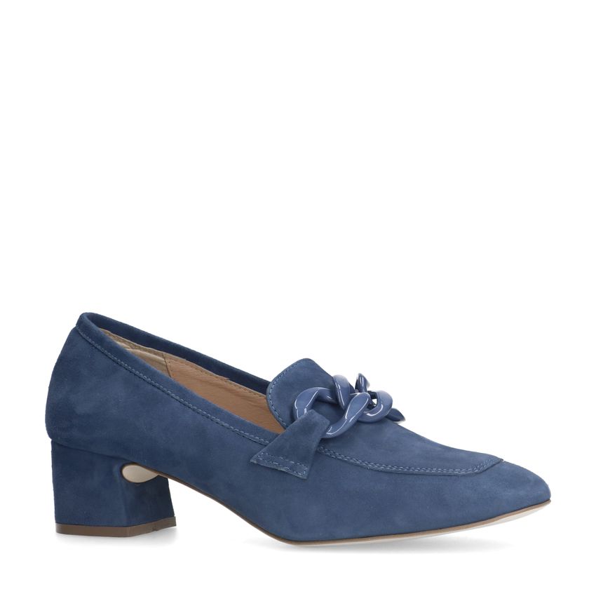 Blauwe suède pumps