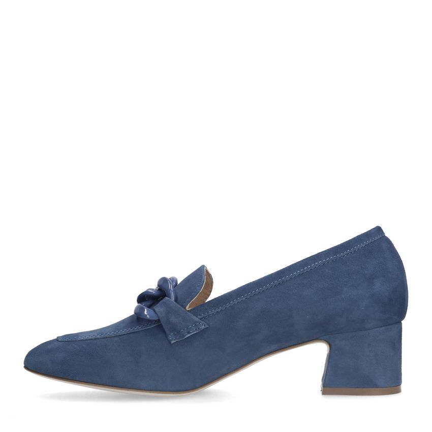 Blauwe suède pumps