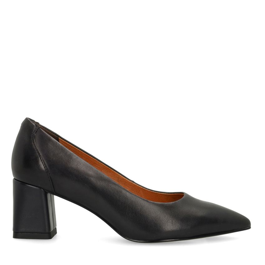 Navy leren pumps