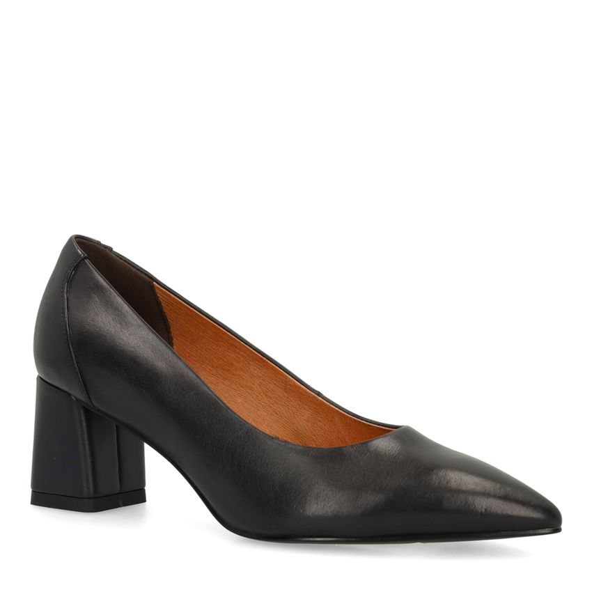 Navy leren pumps