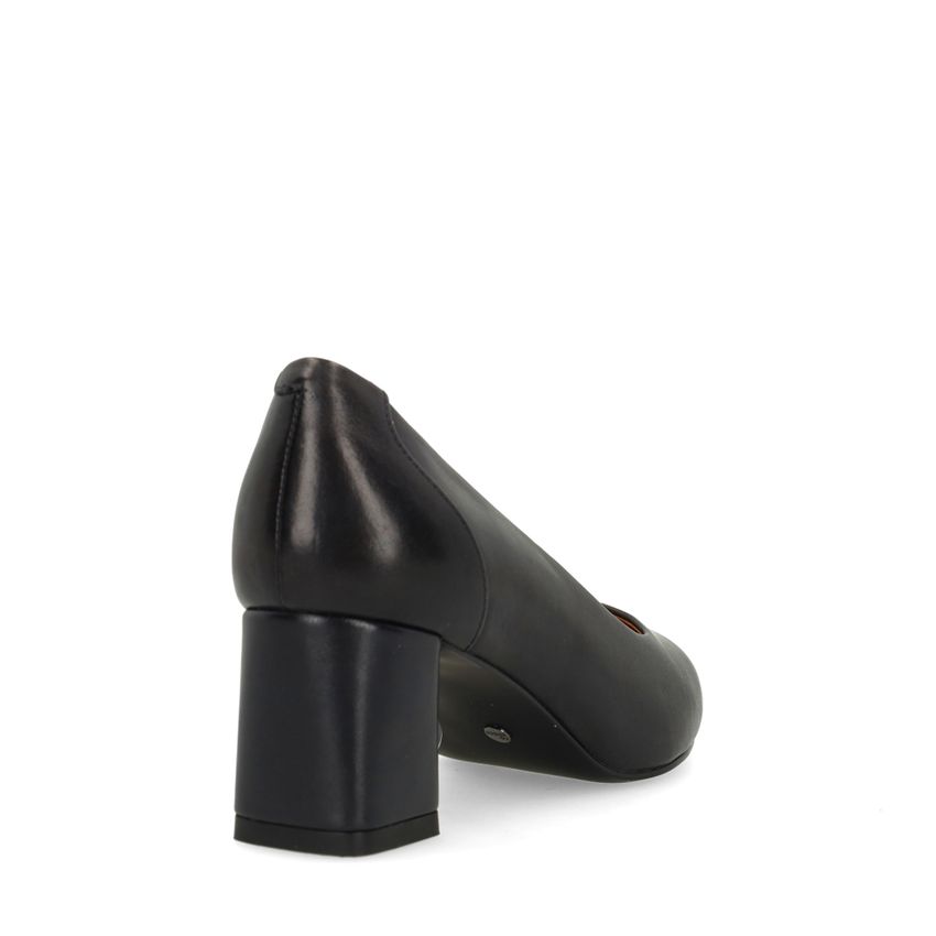 Navy leren pumps