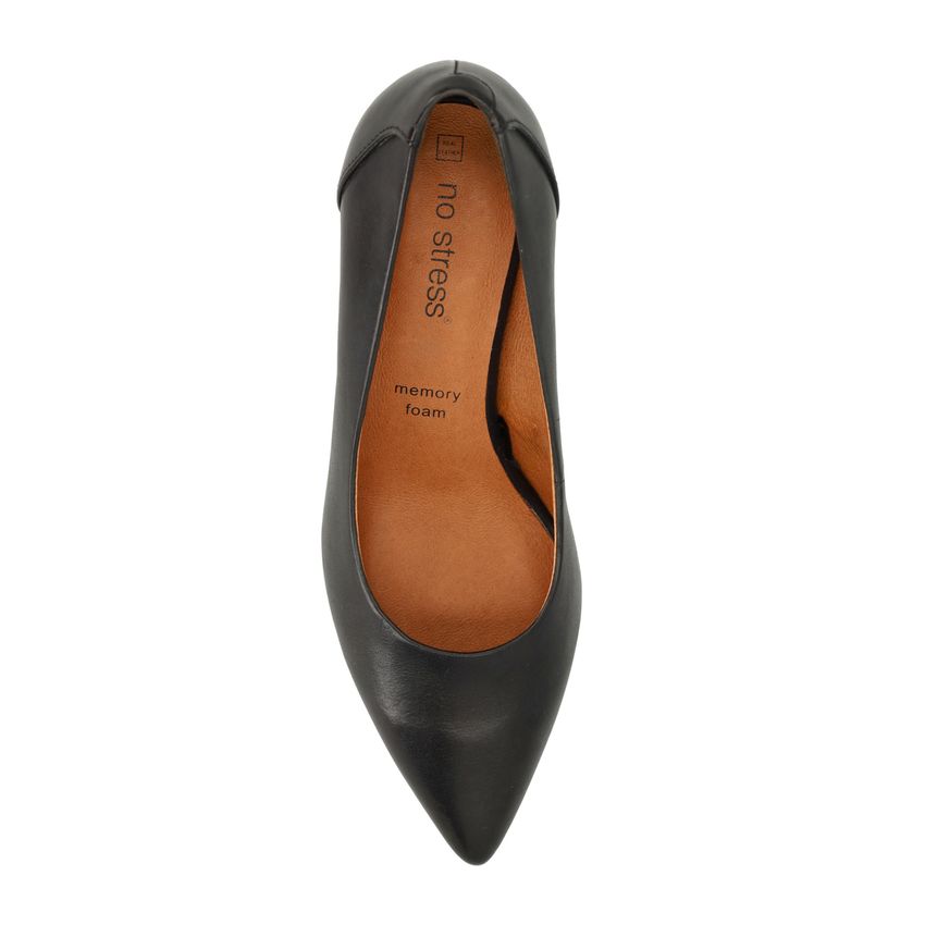 Navy leren pumps