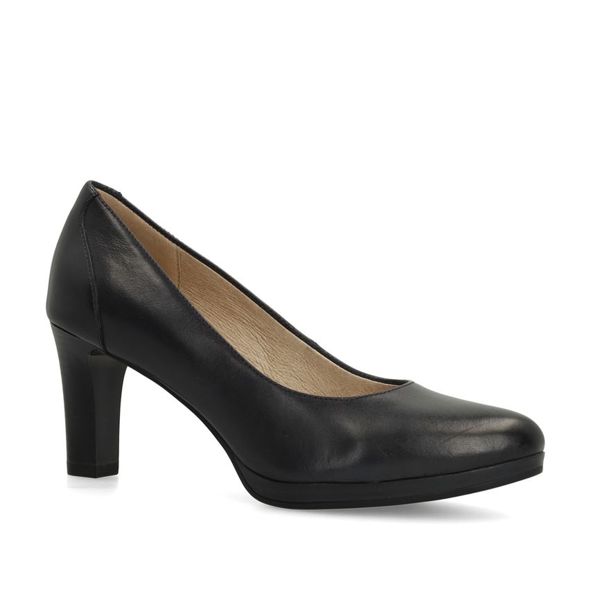 Navy leren pumps