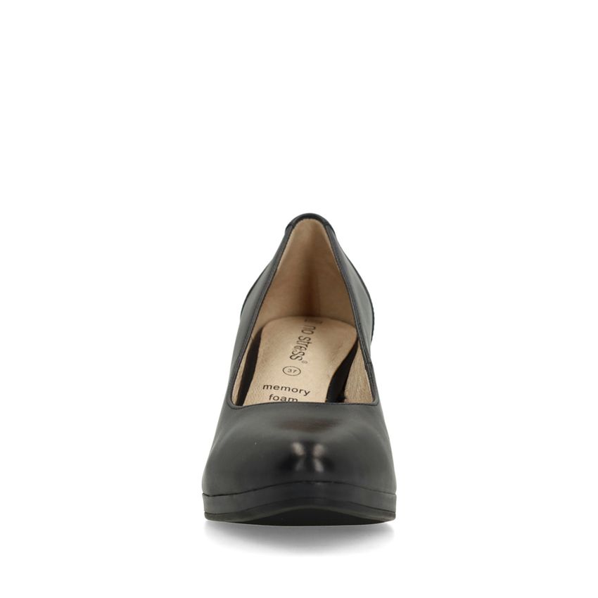 Navy leren pumps