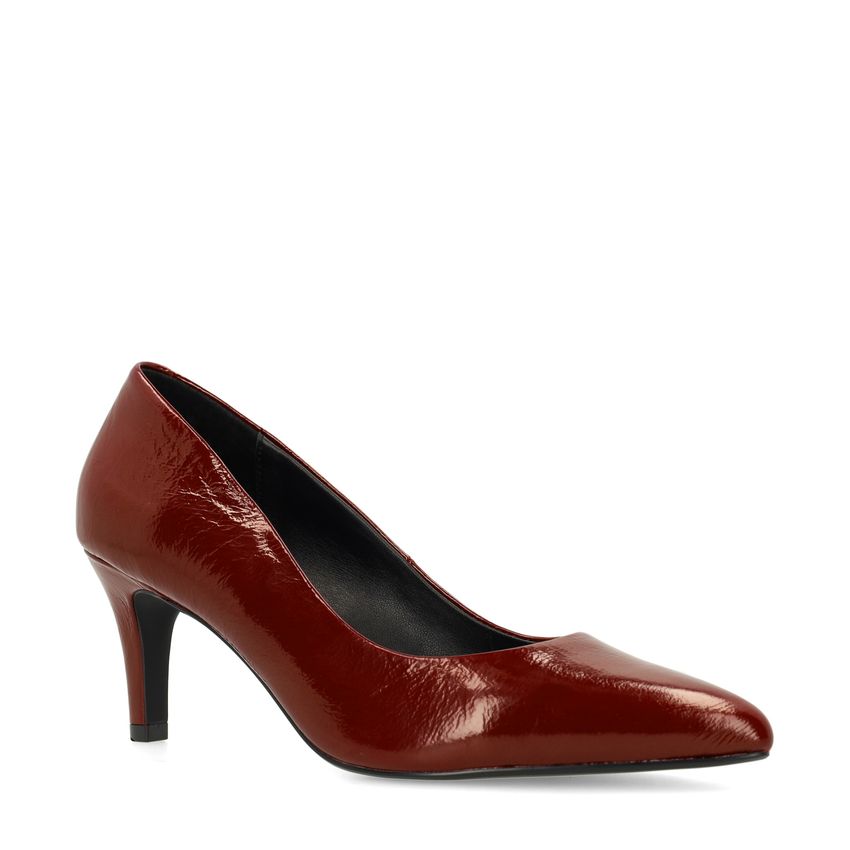 Bordeauxrote Lacklederpumps