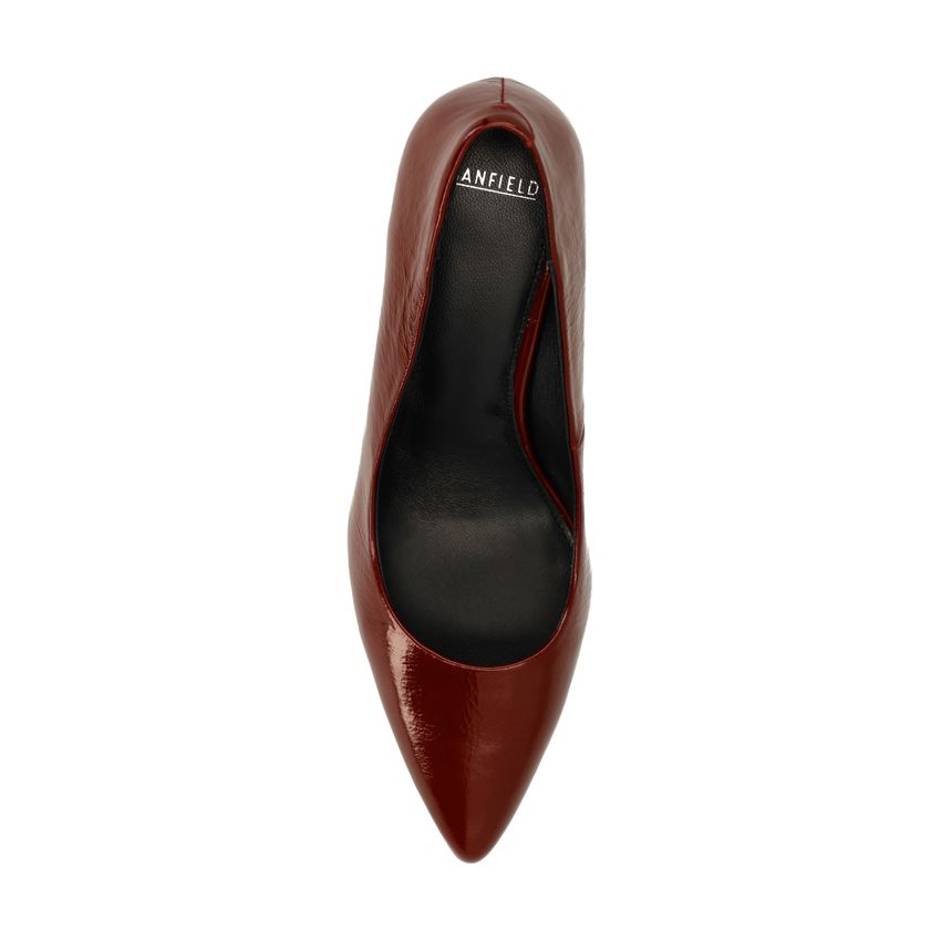 Burgundy lakleren pumps