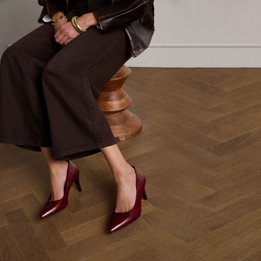 Bordeauxrote Lacklederpumps