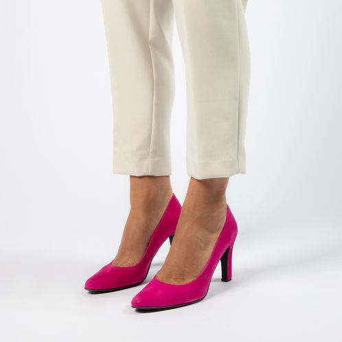 Roze suède pumps