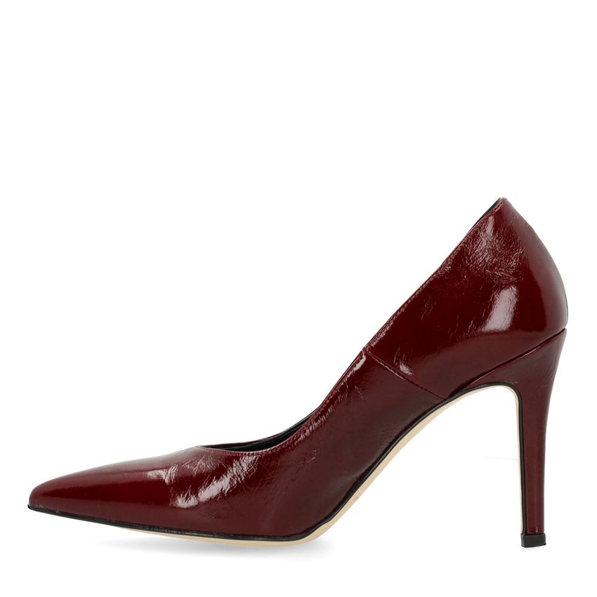 Bordeauxrote Lackleder-Pumps