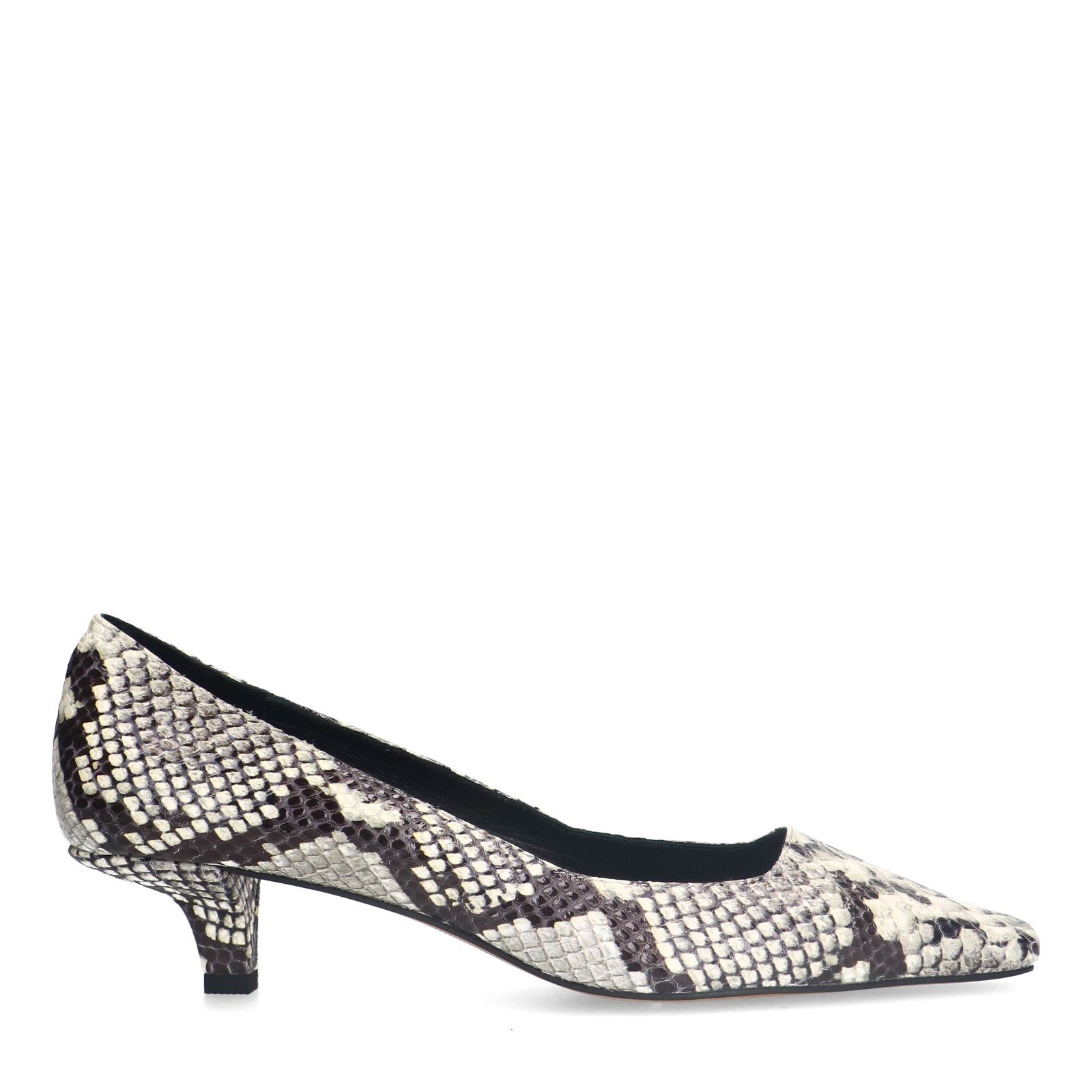 Leren slangenprint pumps