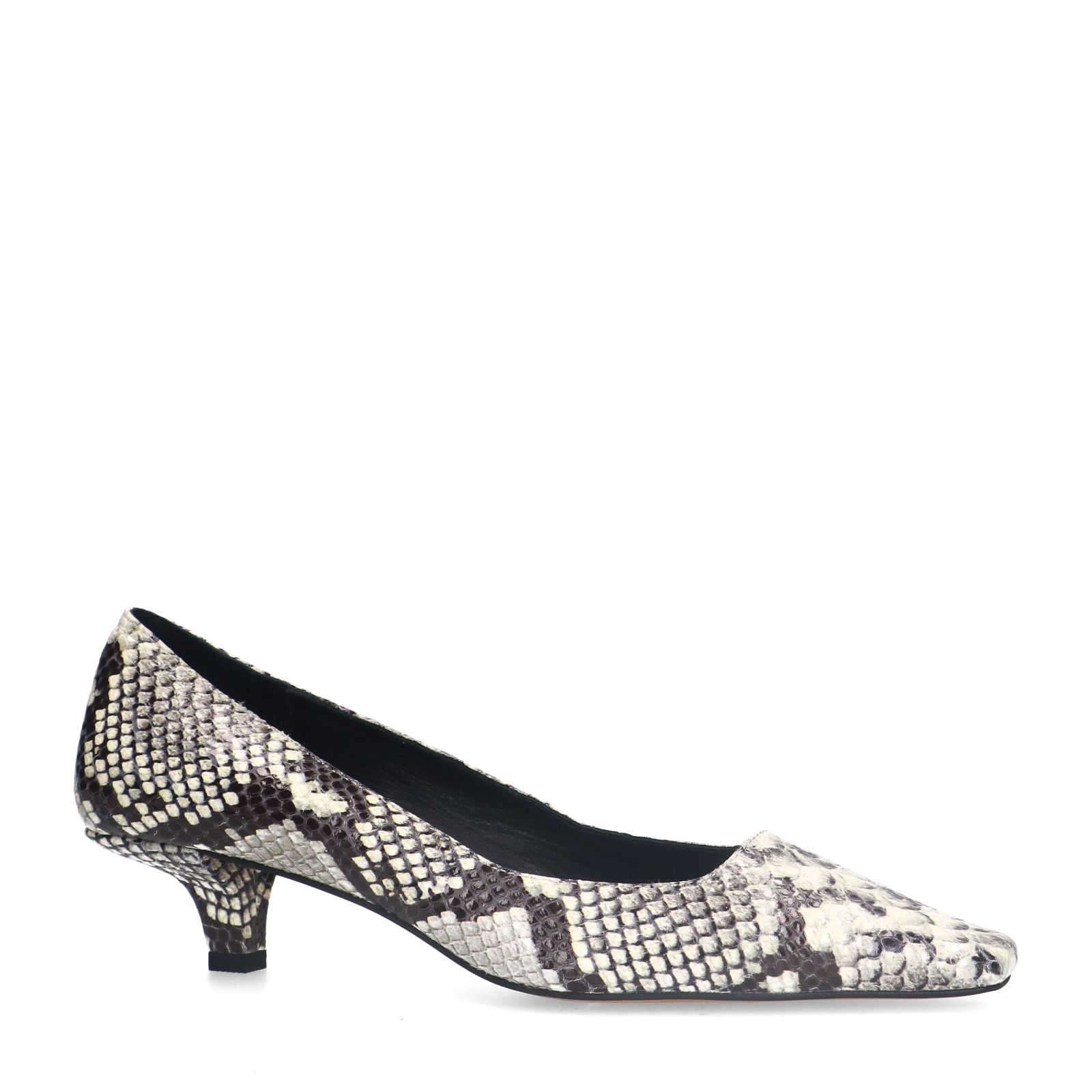 Leren slangenprint pumps
