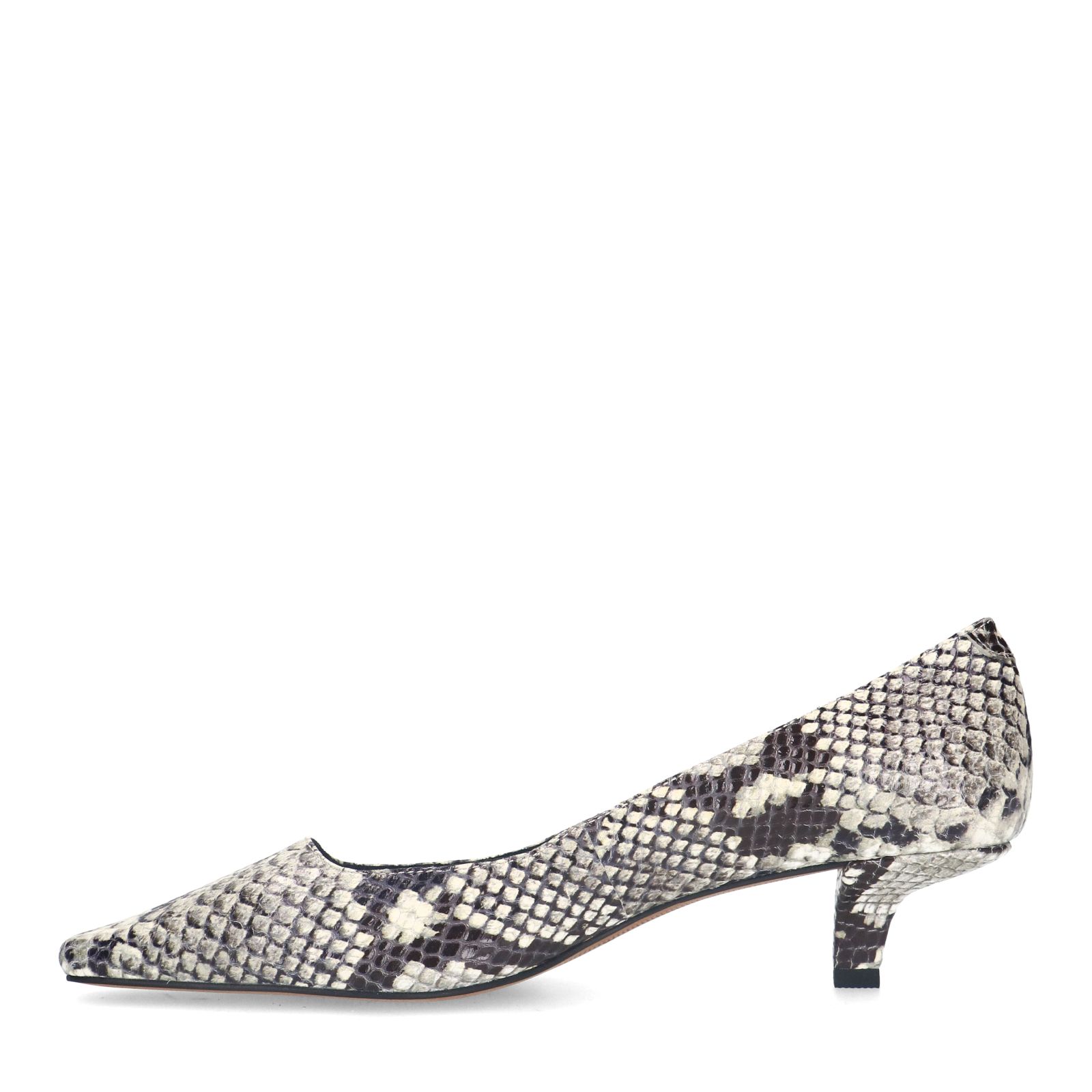 Leren slangenprint pumps