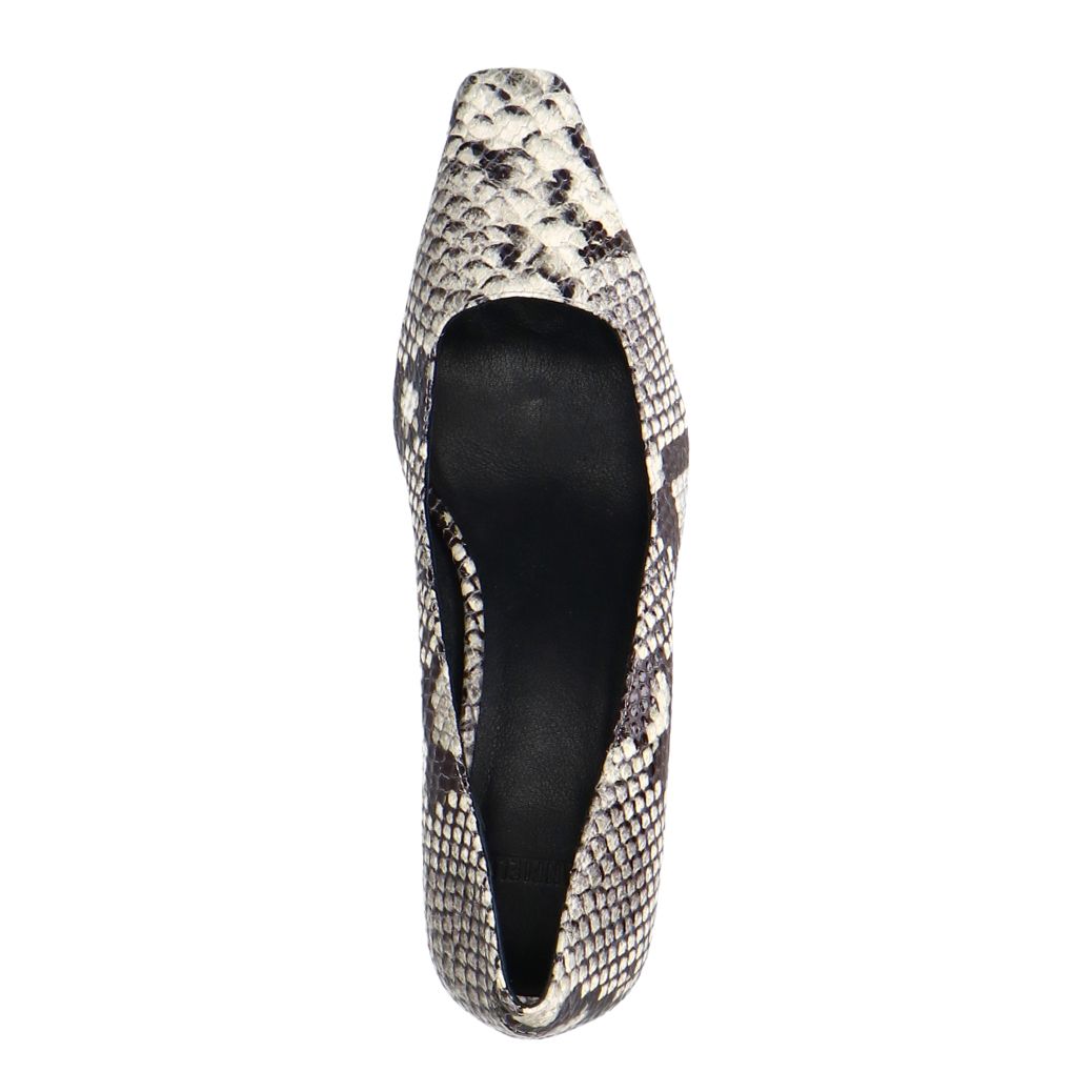 Leren slangenprint pumps