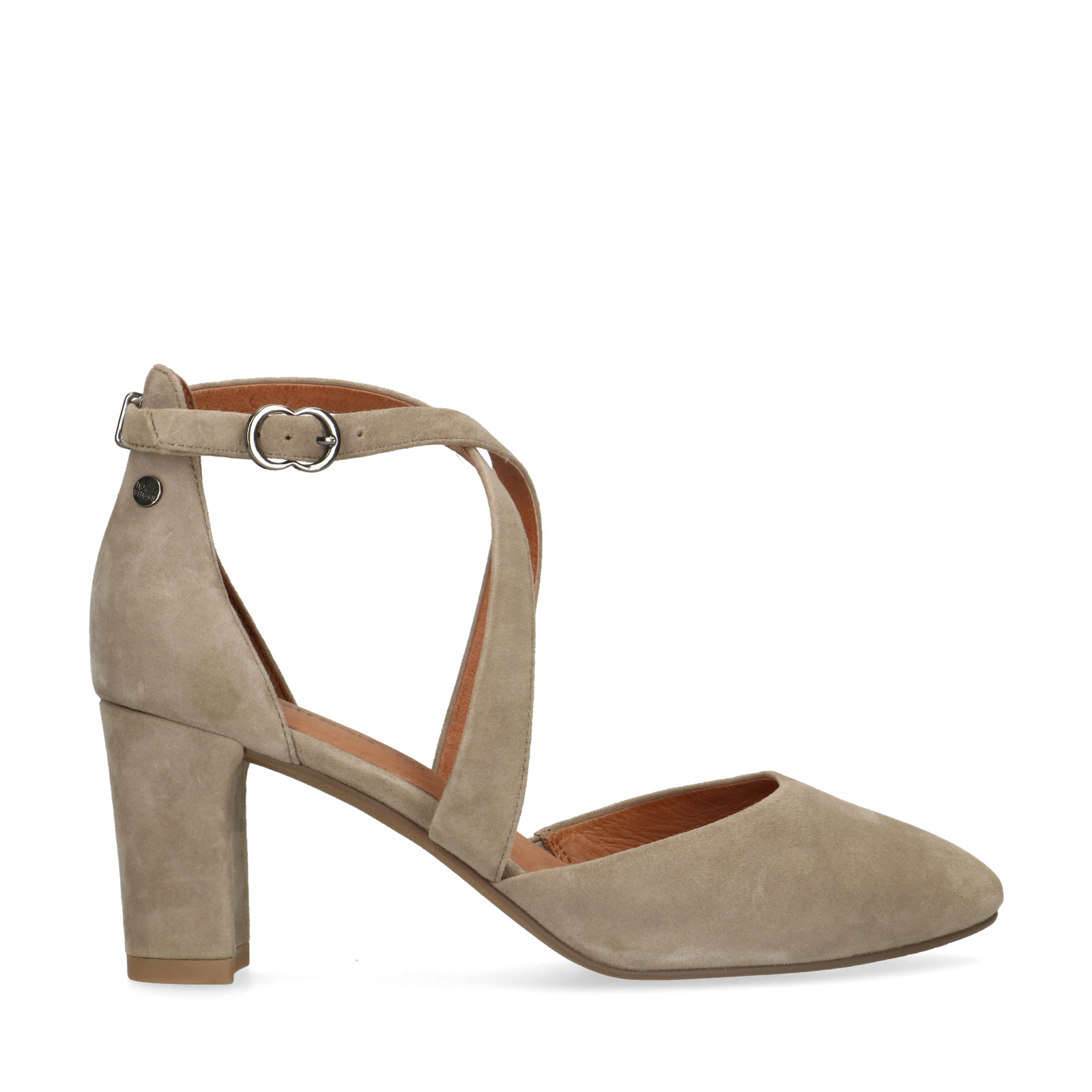 Hellgraue Riemchenpumps aus Veloursleder | Gesloten pumps 