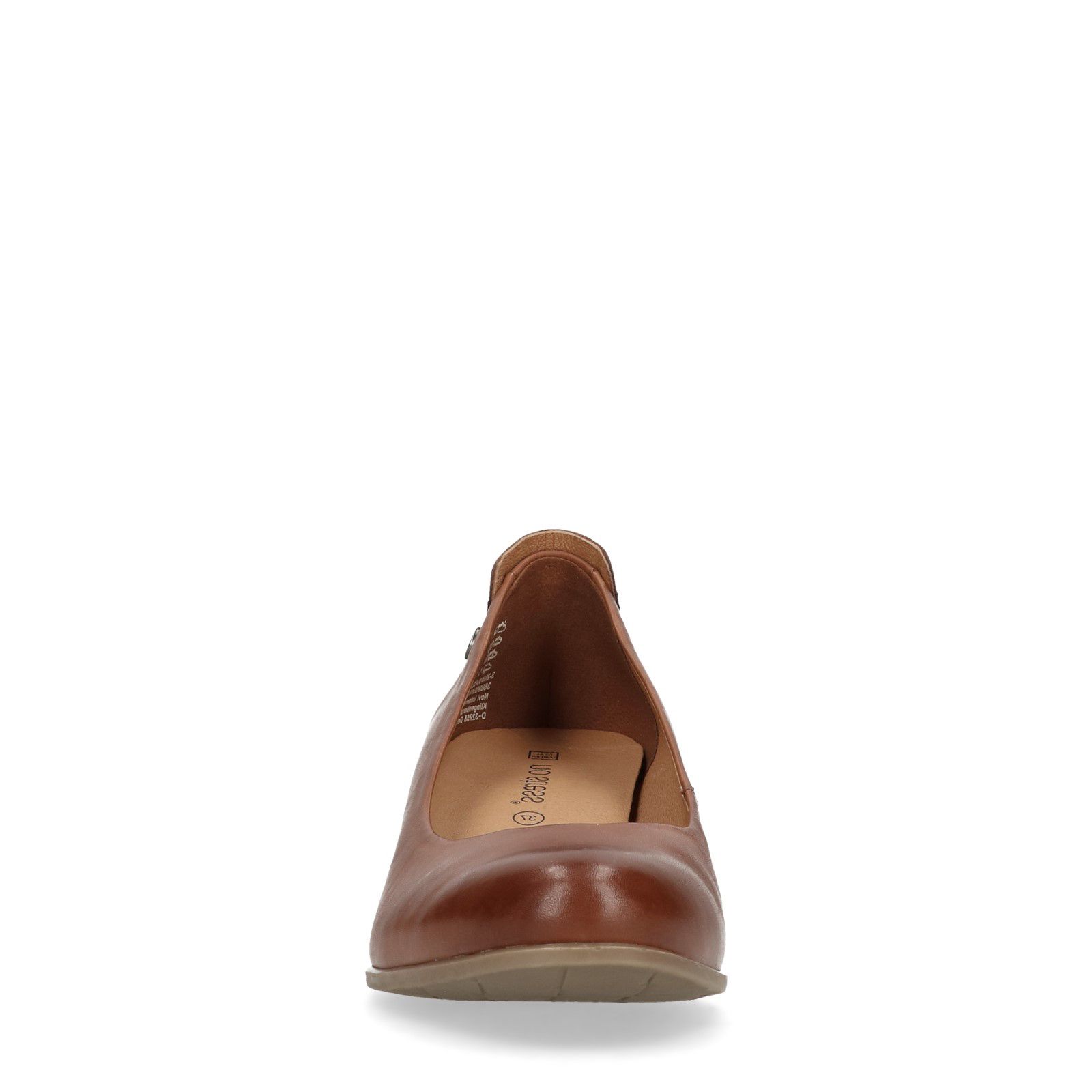 Cognac bruine pump met lage hak