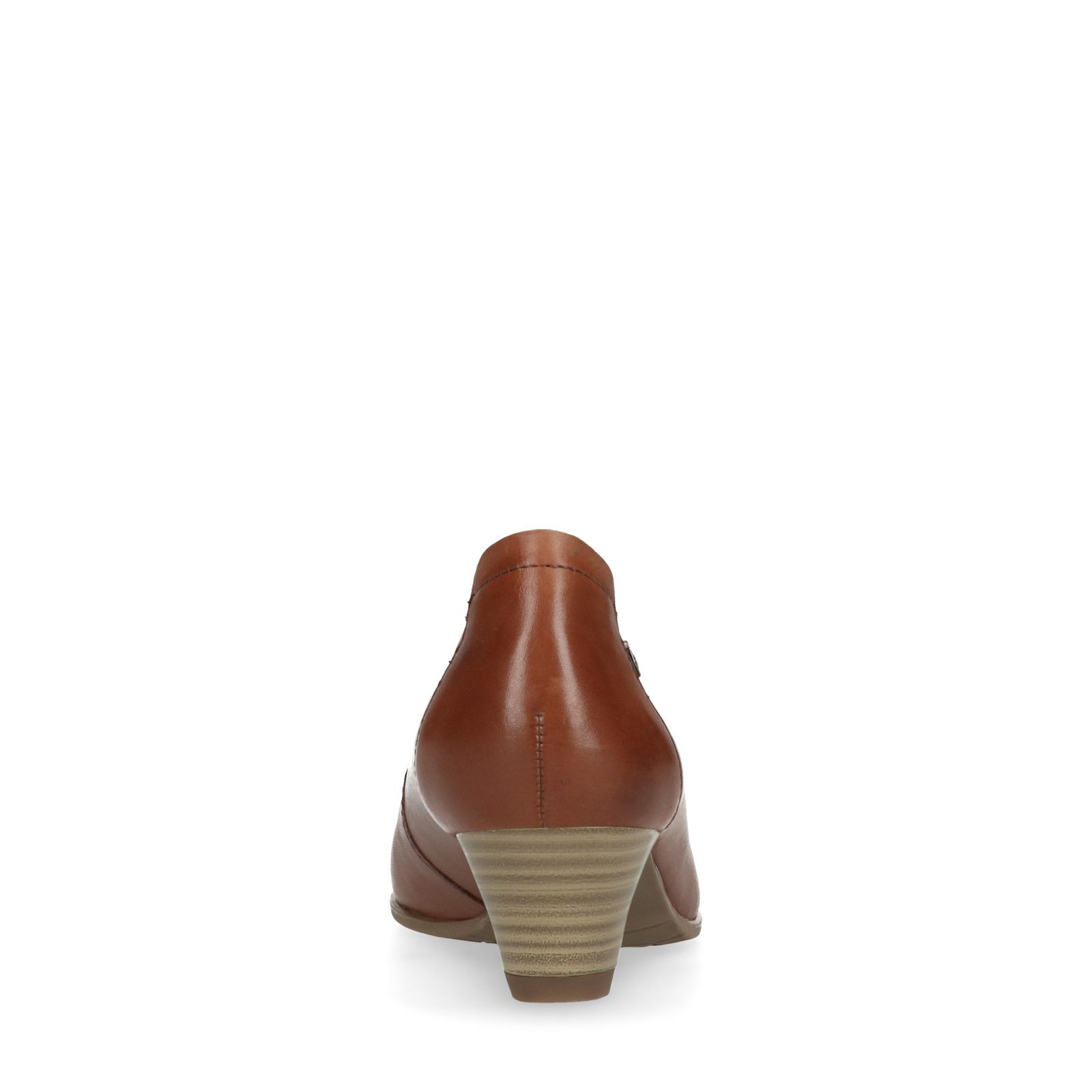 Cognac bruine pump met lage hak