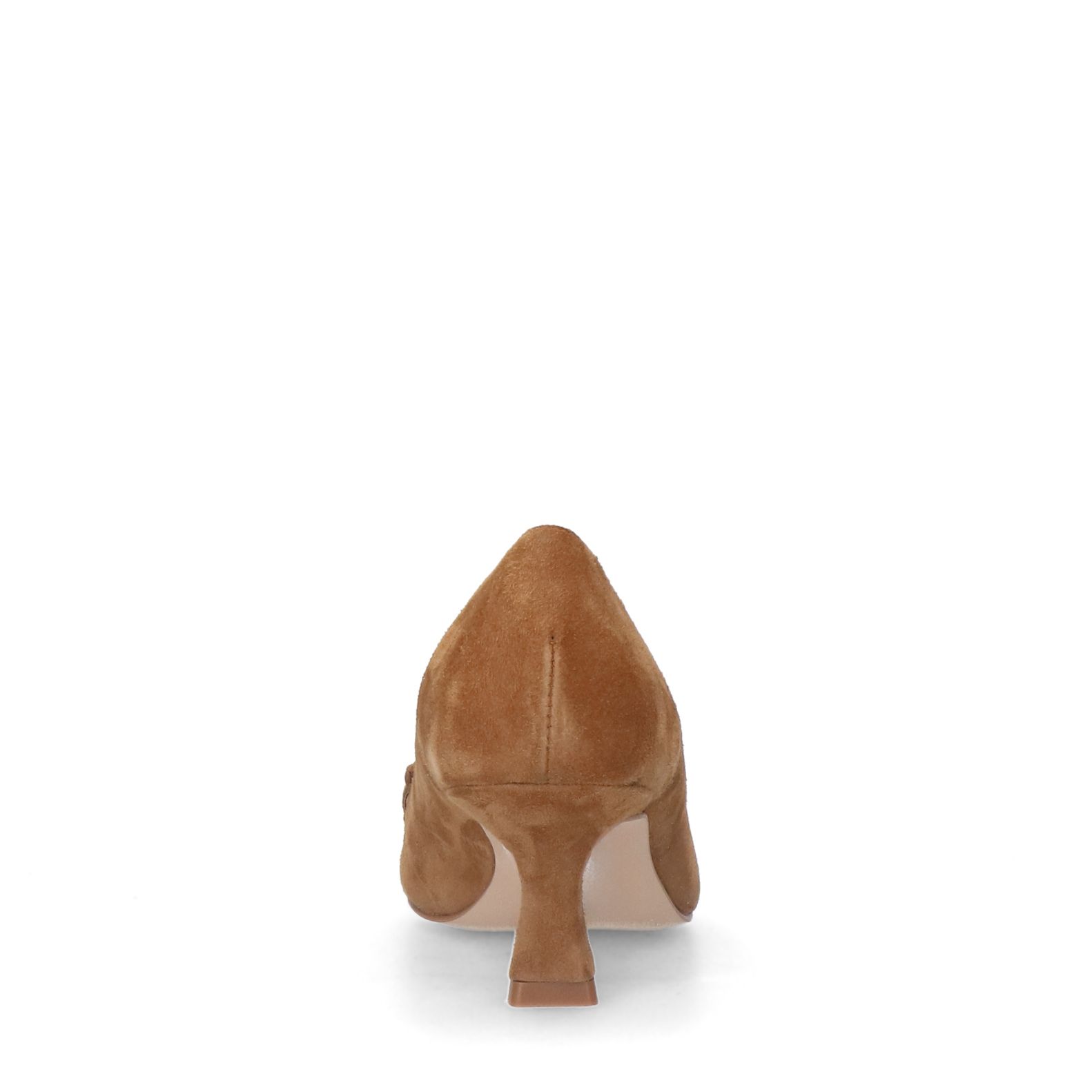 Beigefarbene Veloursleder-Pumps
