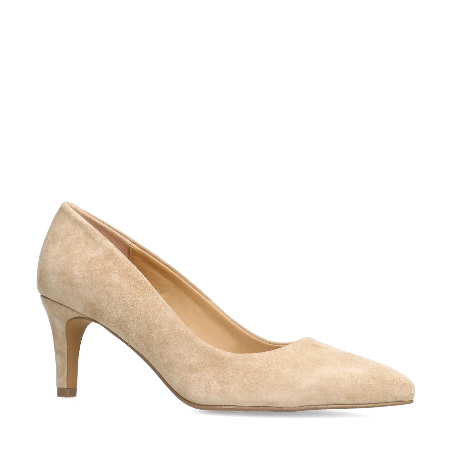 Beige suède pumps
