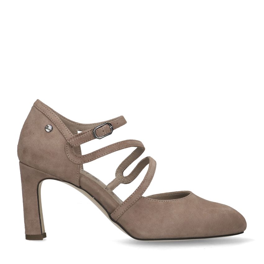 Beige suède pumps