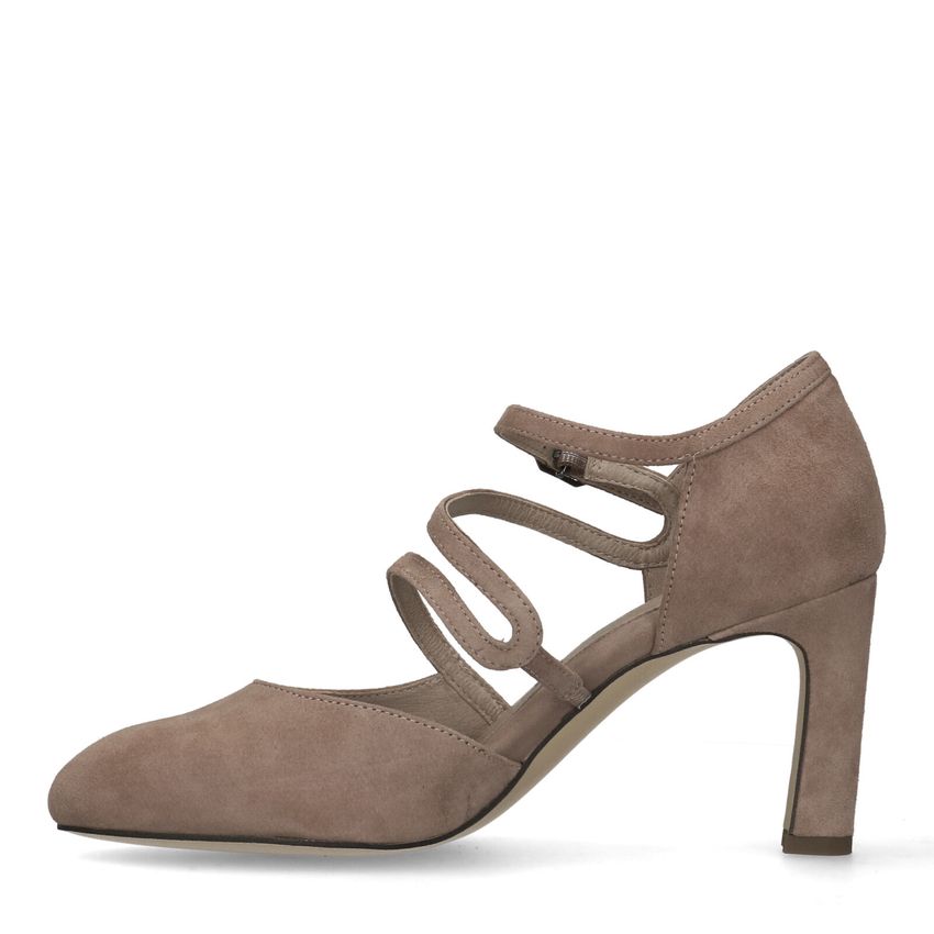 Beige suède pumps