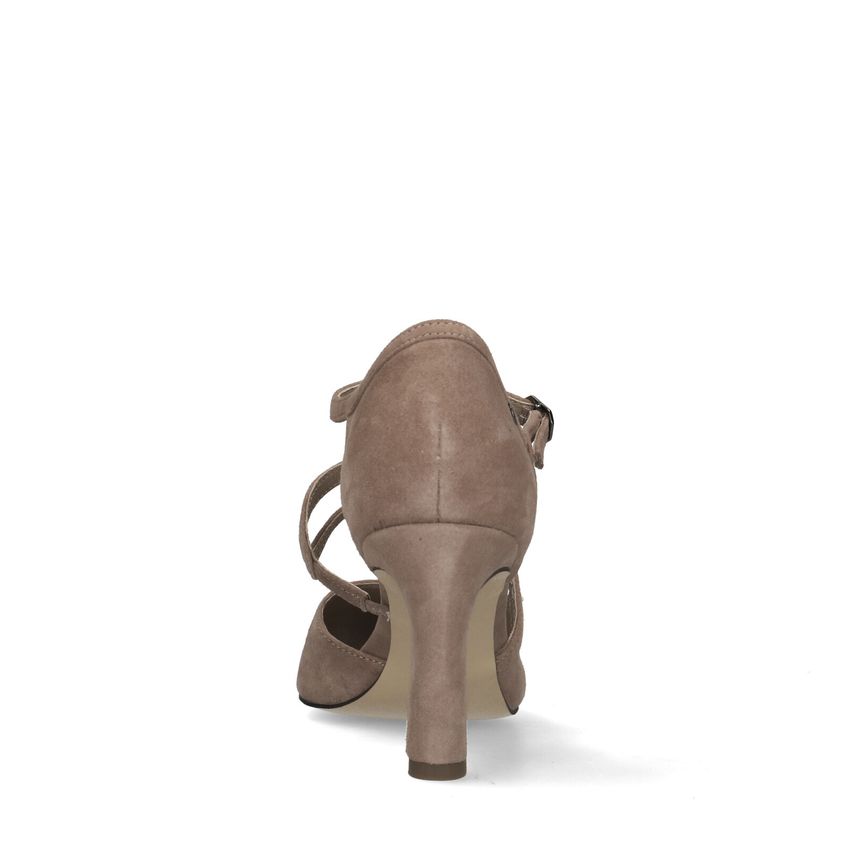 Beige suède pumps