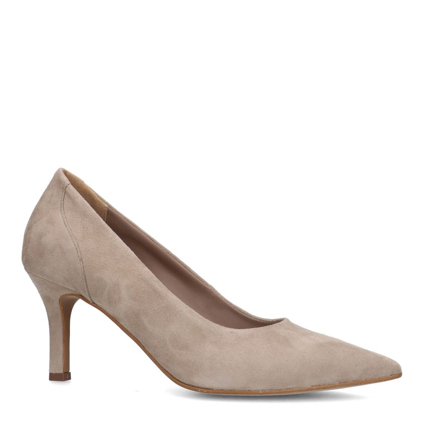 Taupe suède gesloten pumps