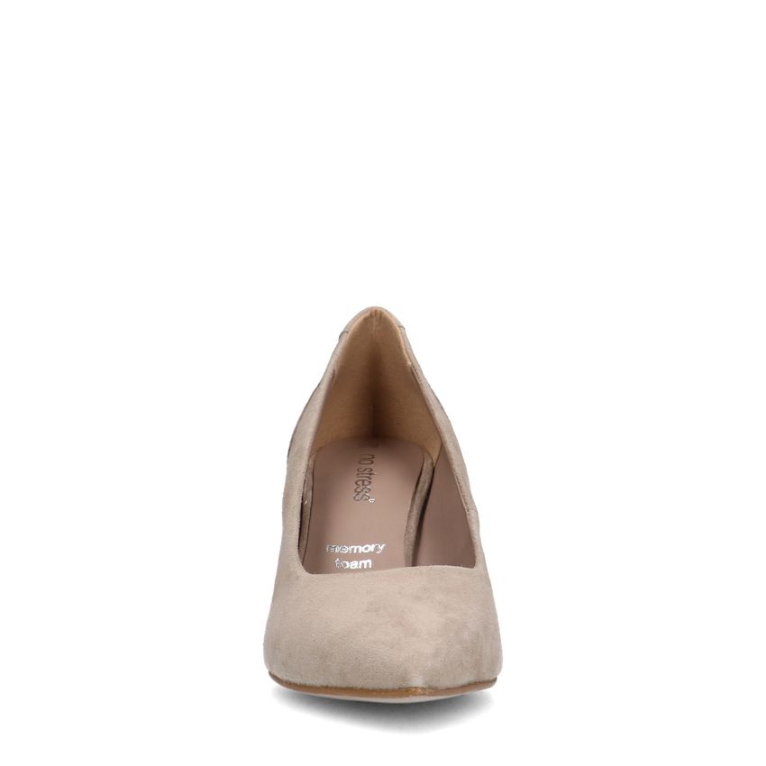 Taupe suède gesloten pumps