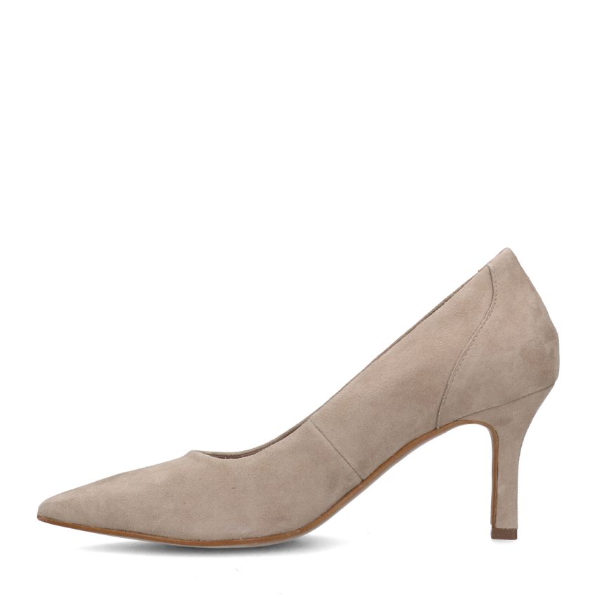 Taupe suède gesloten pumps