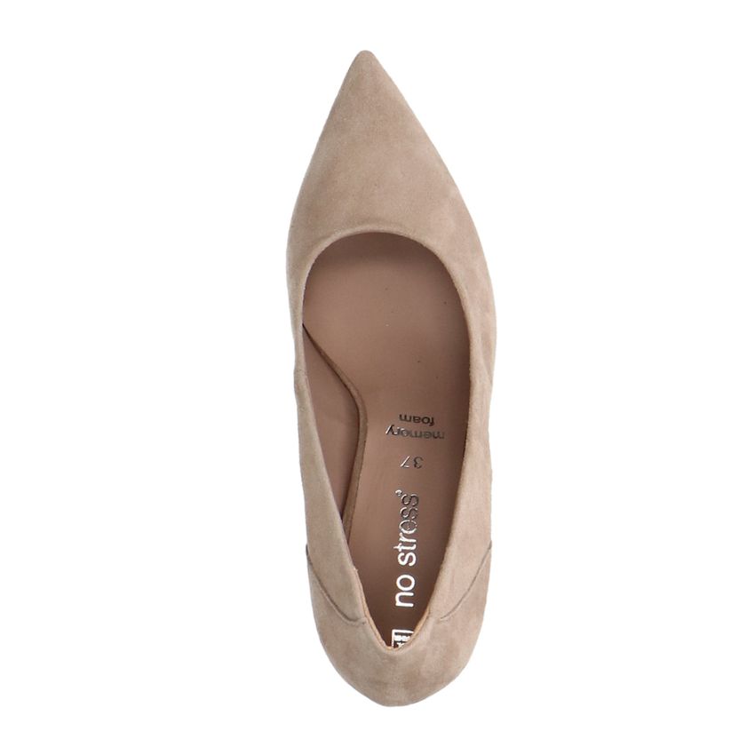 Taupe suède gesloten pumps