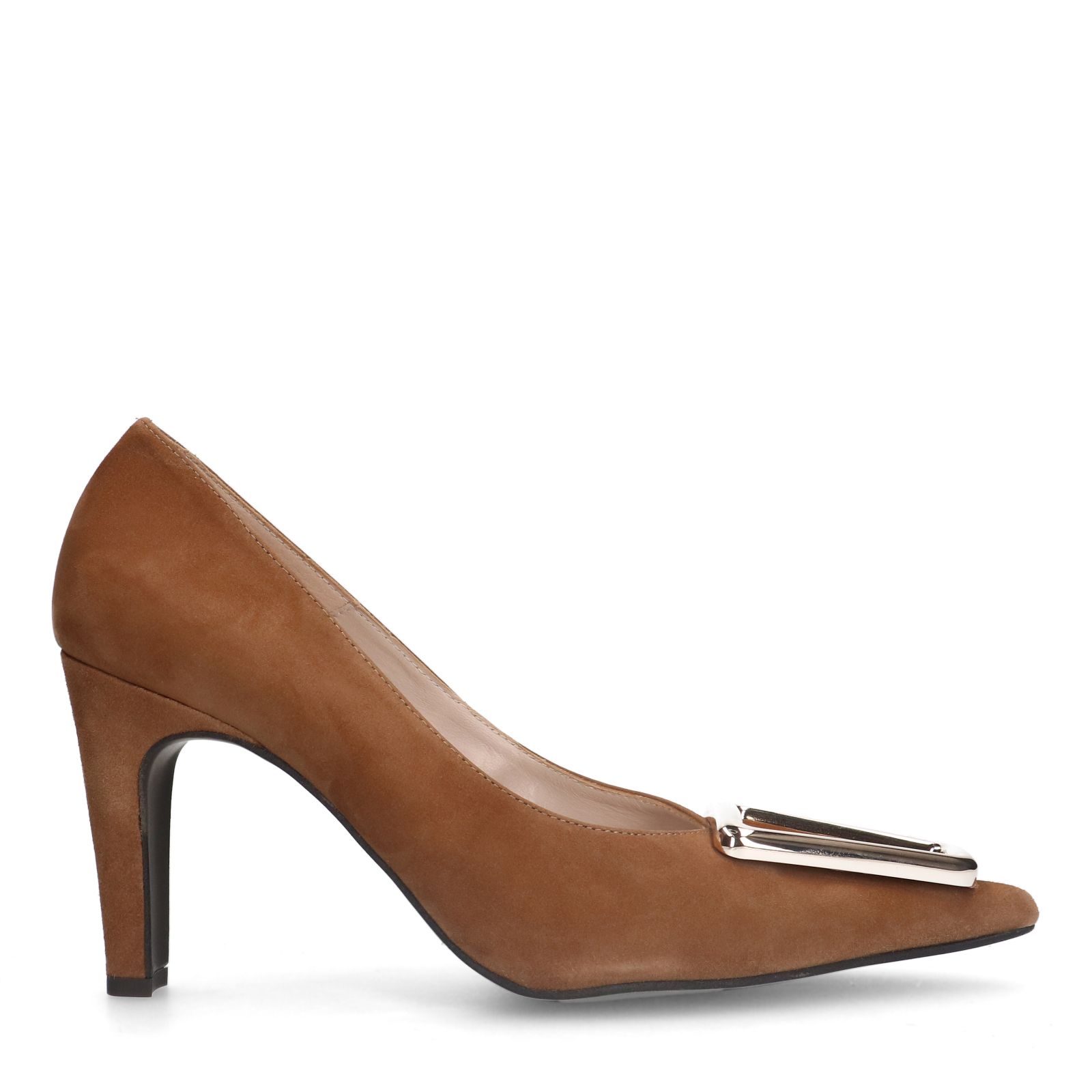 Beige suède pumps