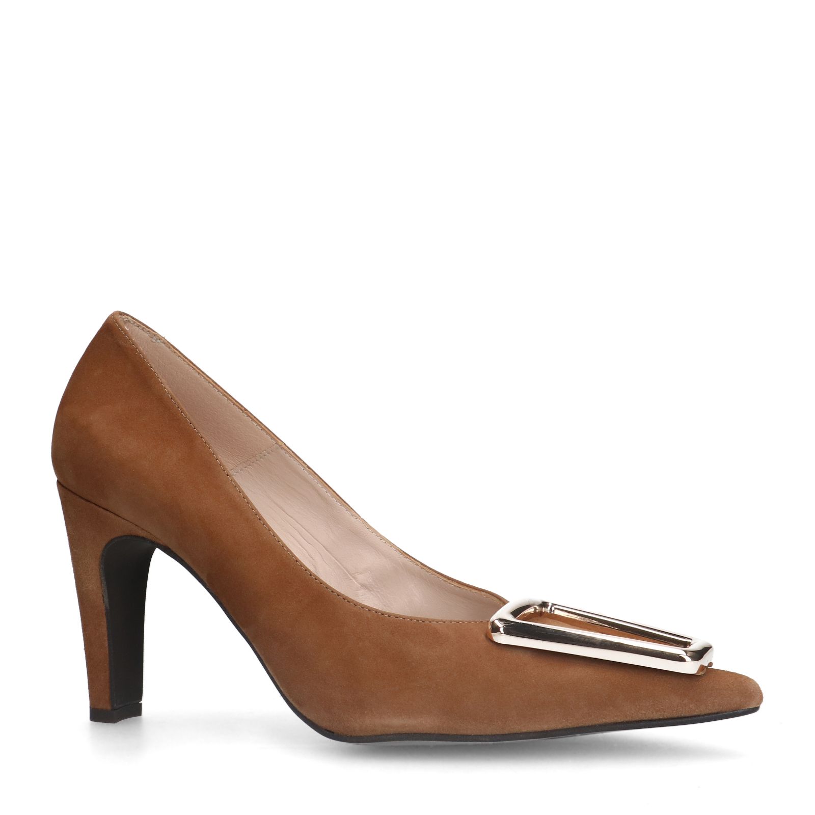 Beige suède pumps