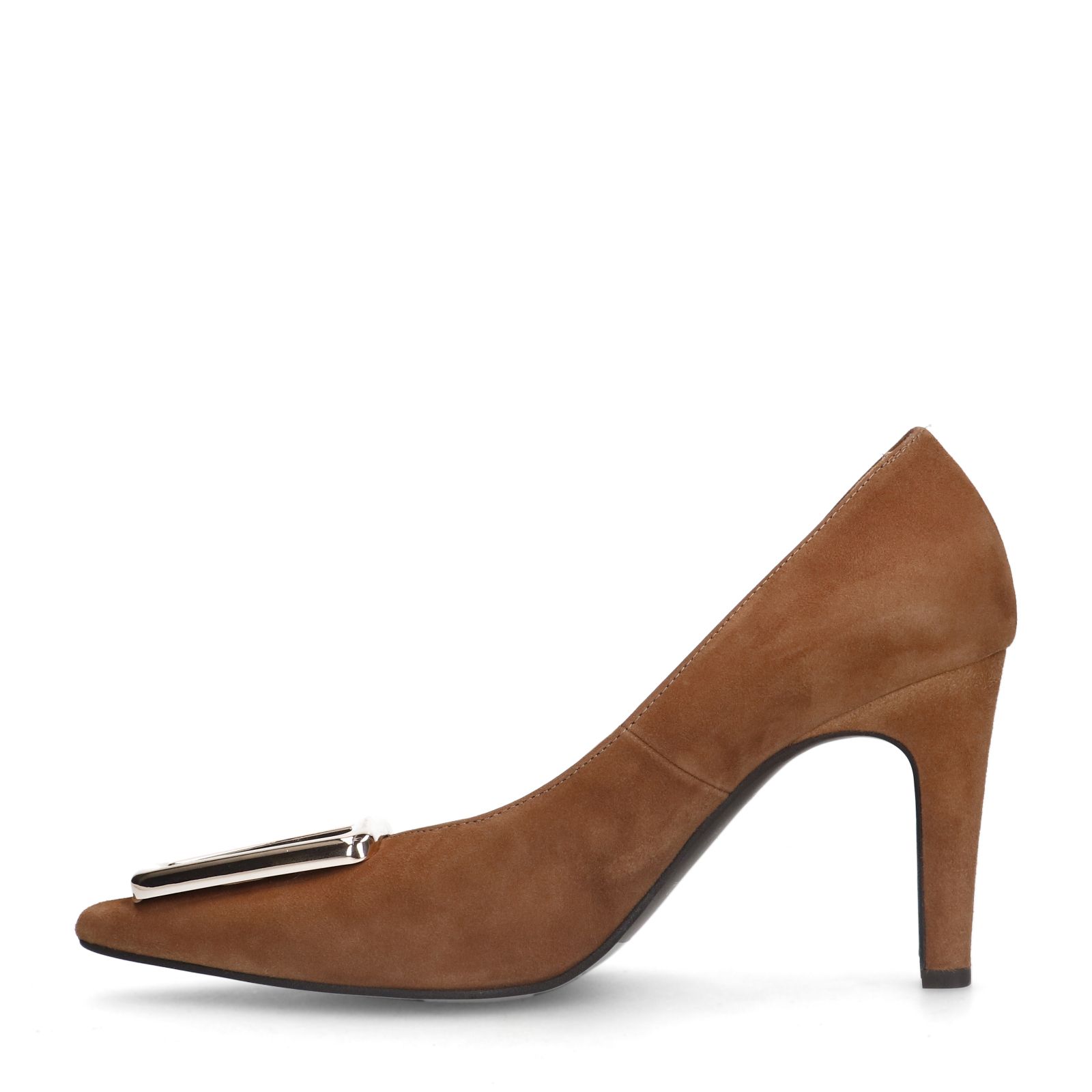 Beige suède pumps