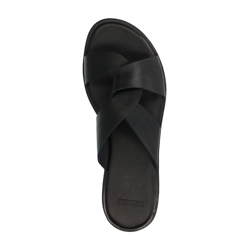 Zwarte leren slippers