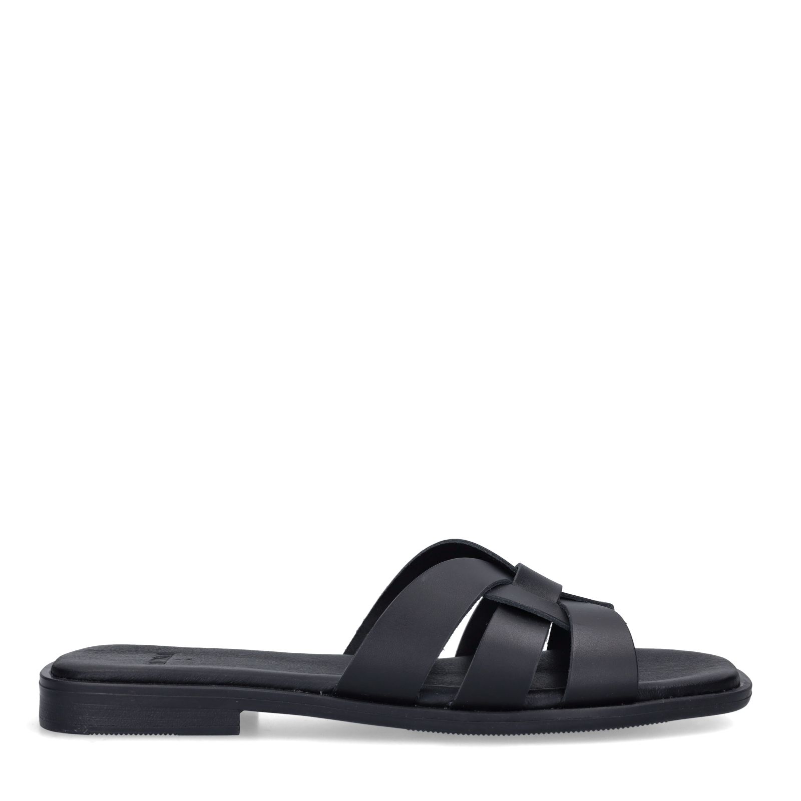 Schwarze Ledersandalen