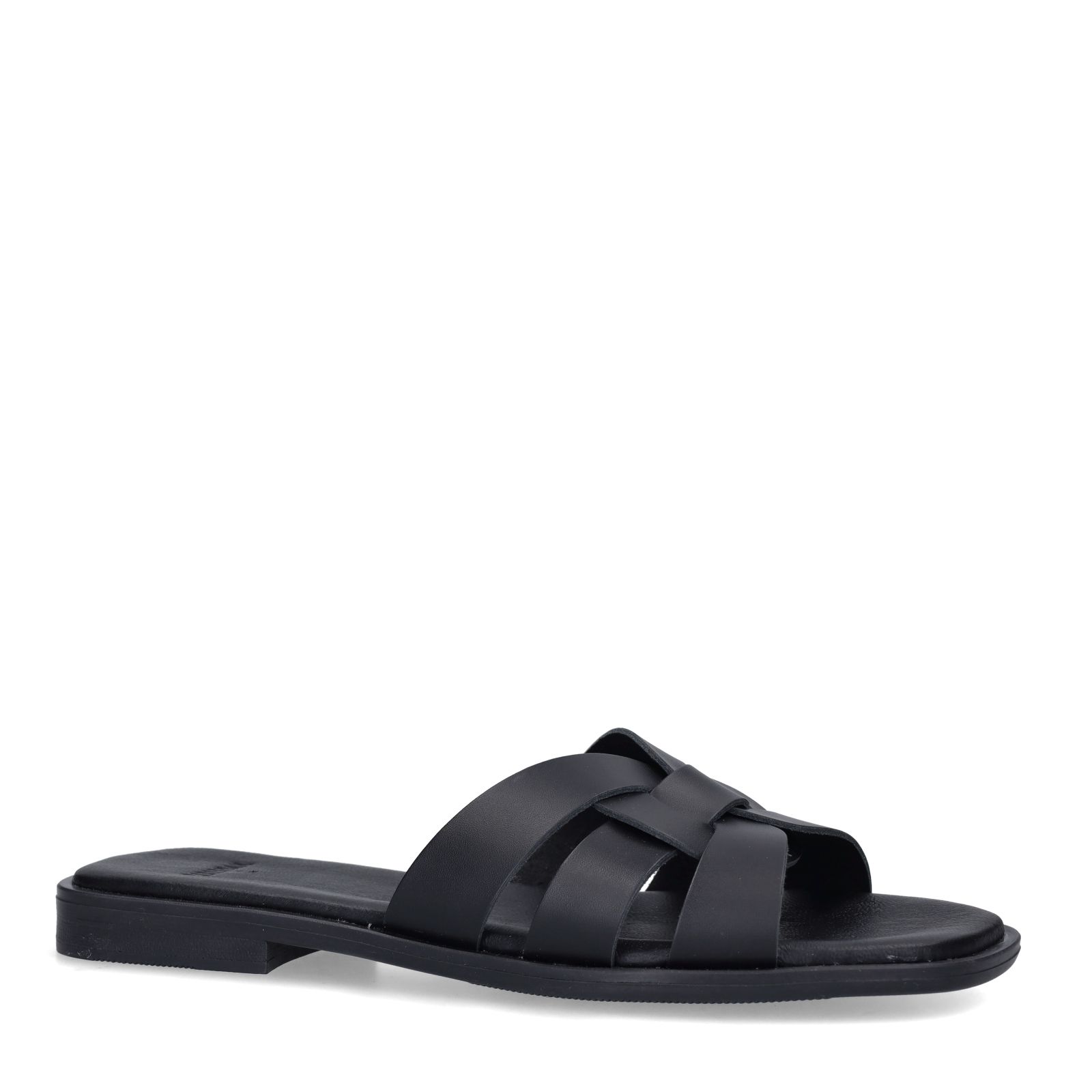 Schwarze Ledersandalen