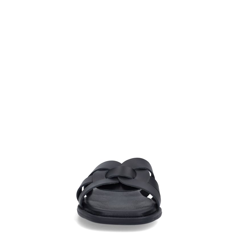 Schwarze Ledersandalen