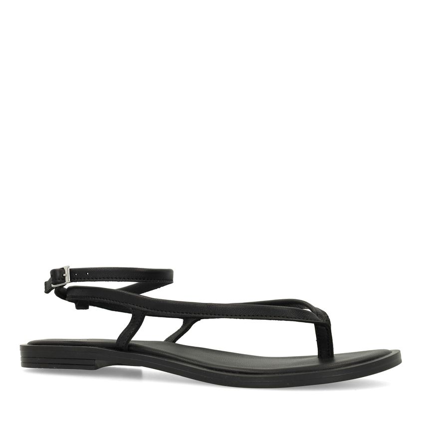 Manfield X Jolielot - Zwarte leren sandalen