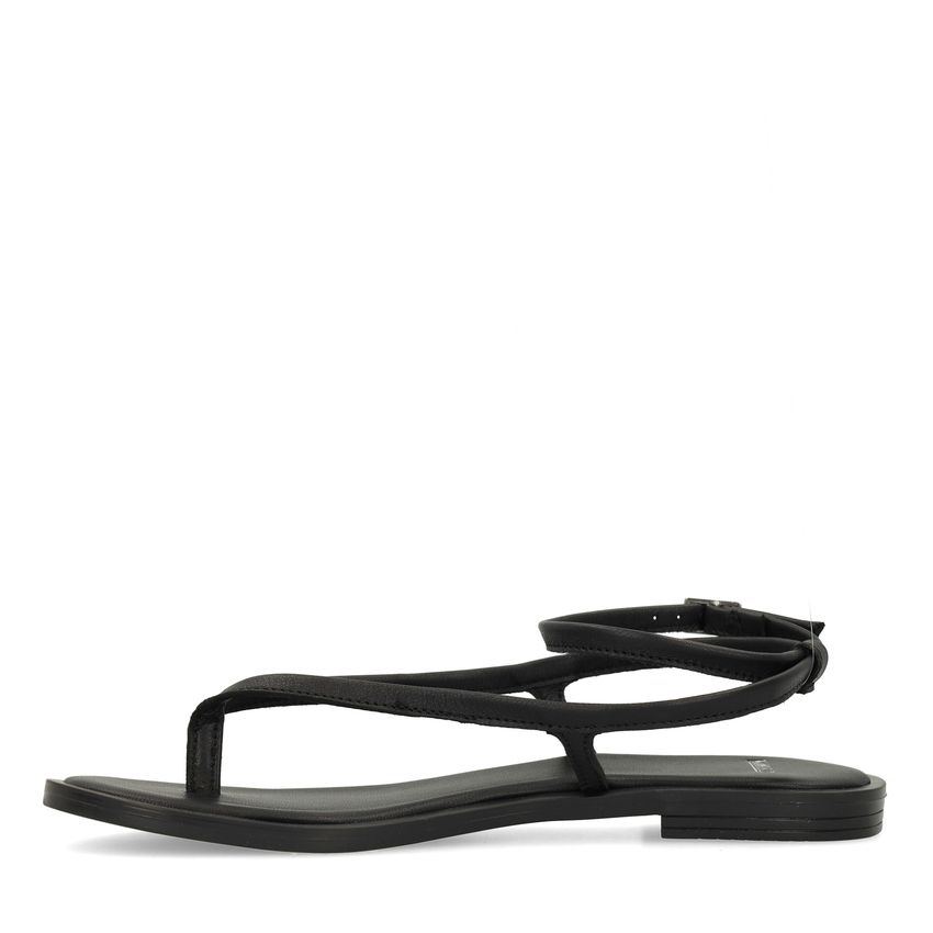 Manfield X Jolielot - schwarze Ledersandalen