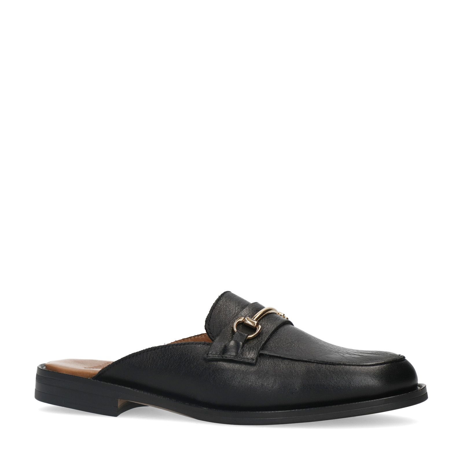 Schwarze Leder-Mules