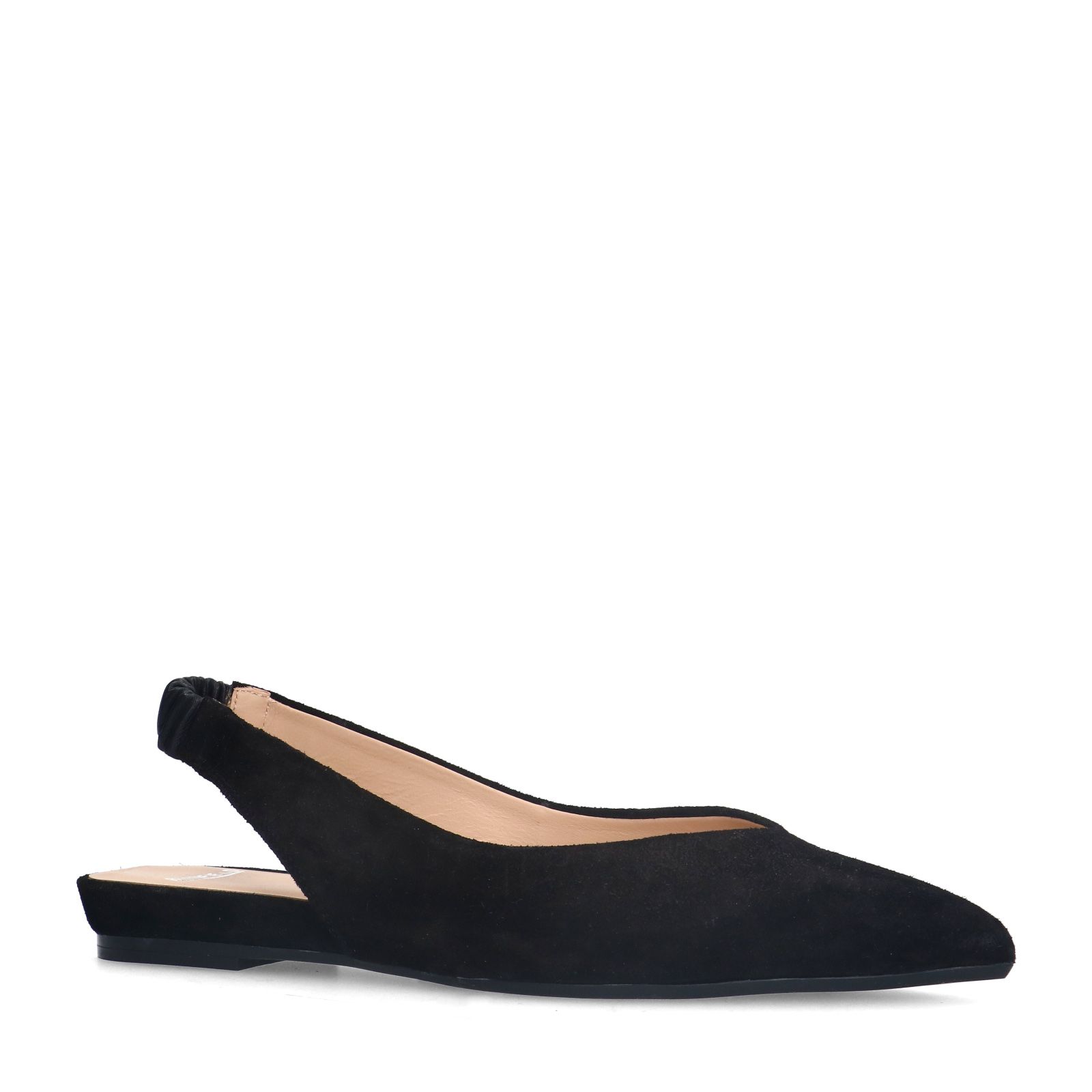 Schwarze Slingbacks aus Veloursleder