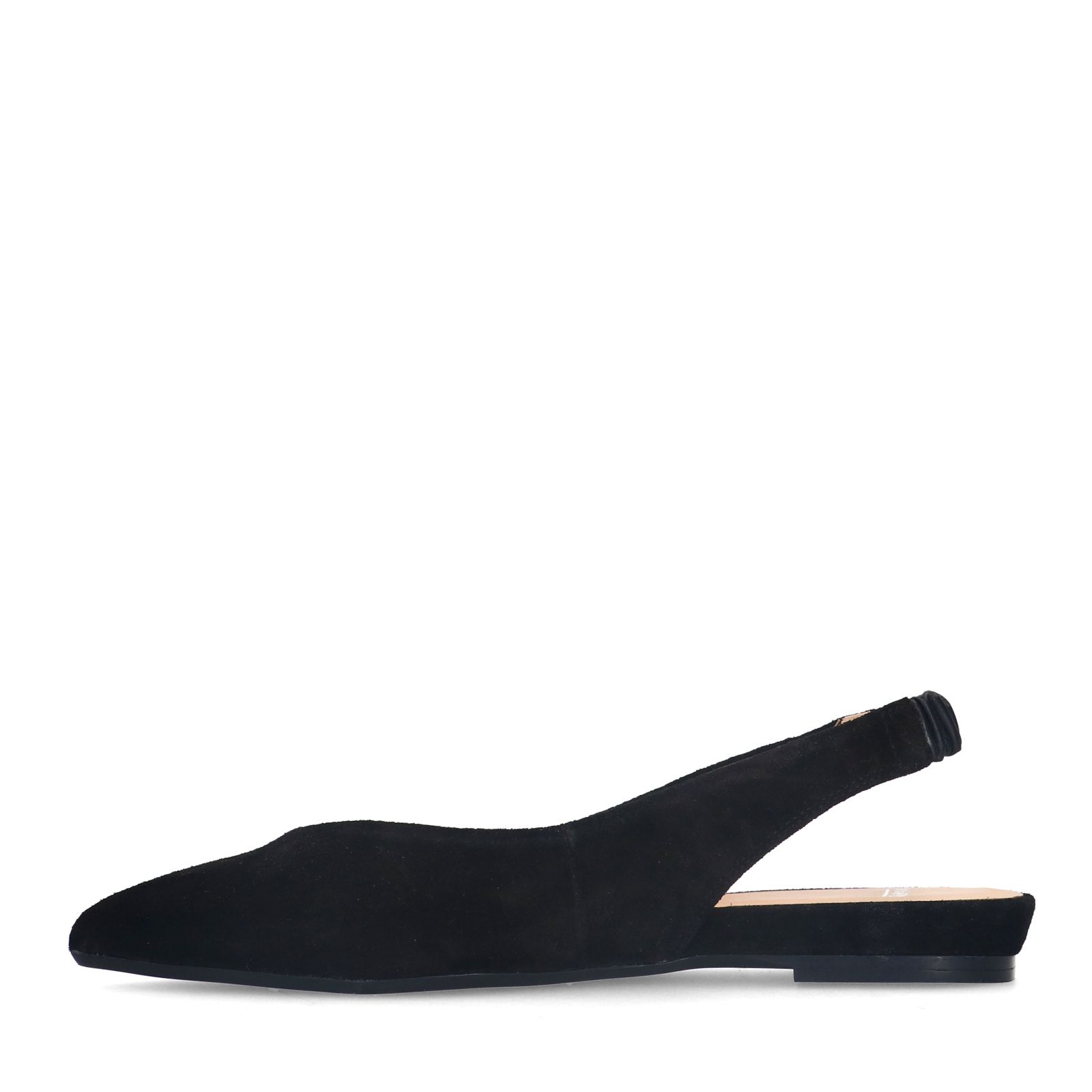 Schwarze Slingbacks aus Veloursleder