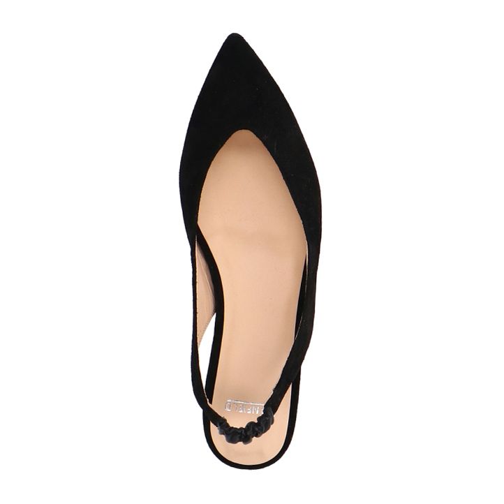 Schwarze Slingbacks aus Veloursleder
