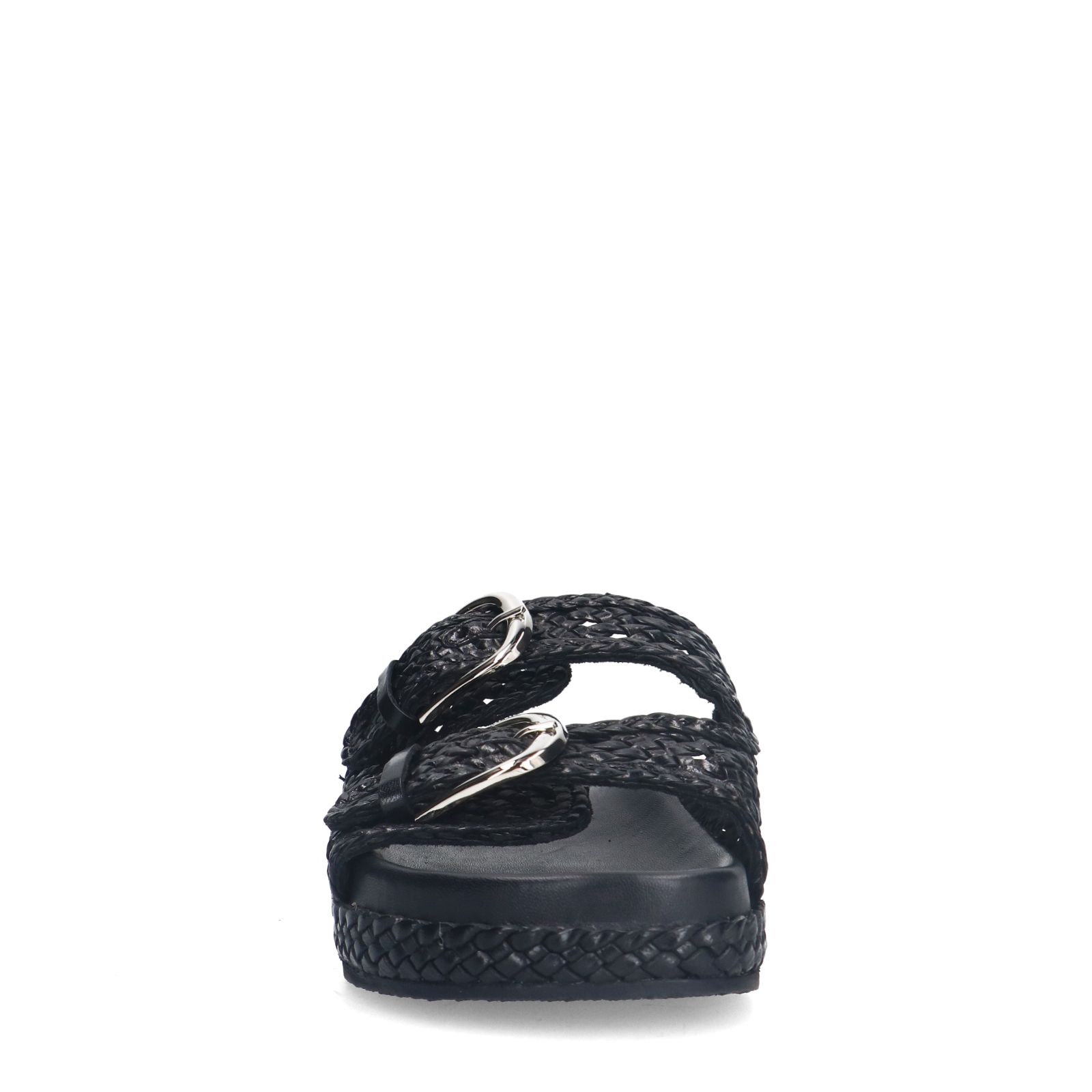 Schwarze Ledersandalen