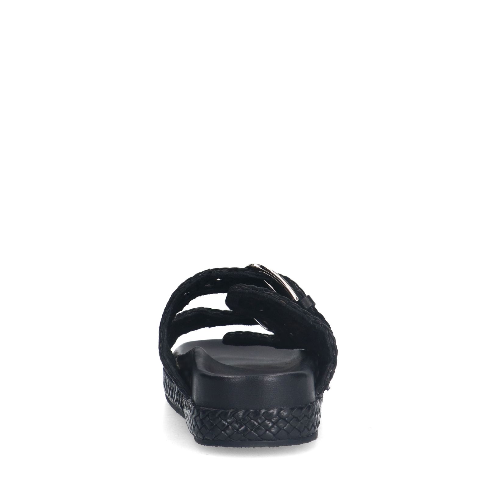 Schwarze Ledersandalen