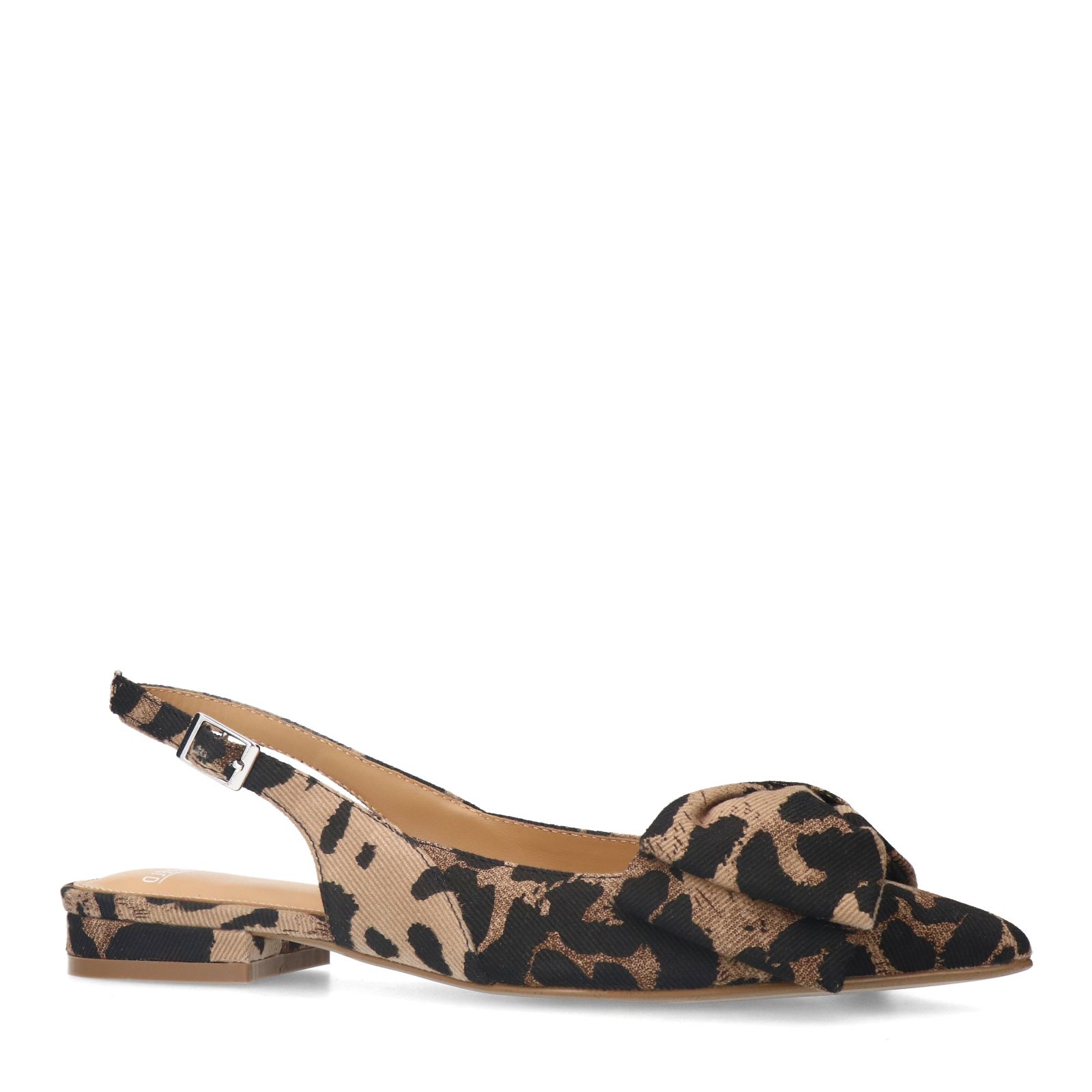 Leopard slingbacks met strik