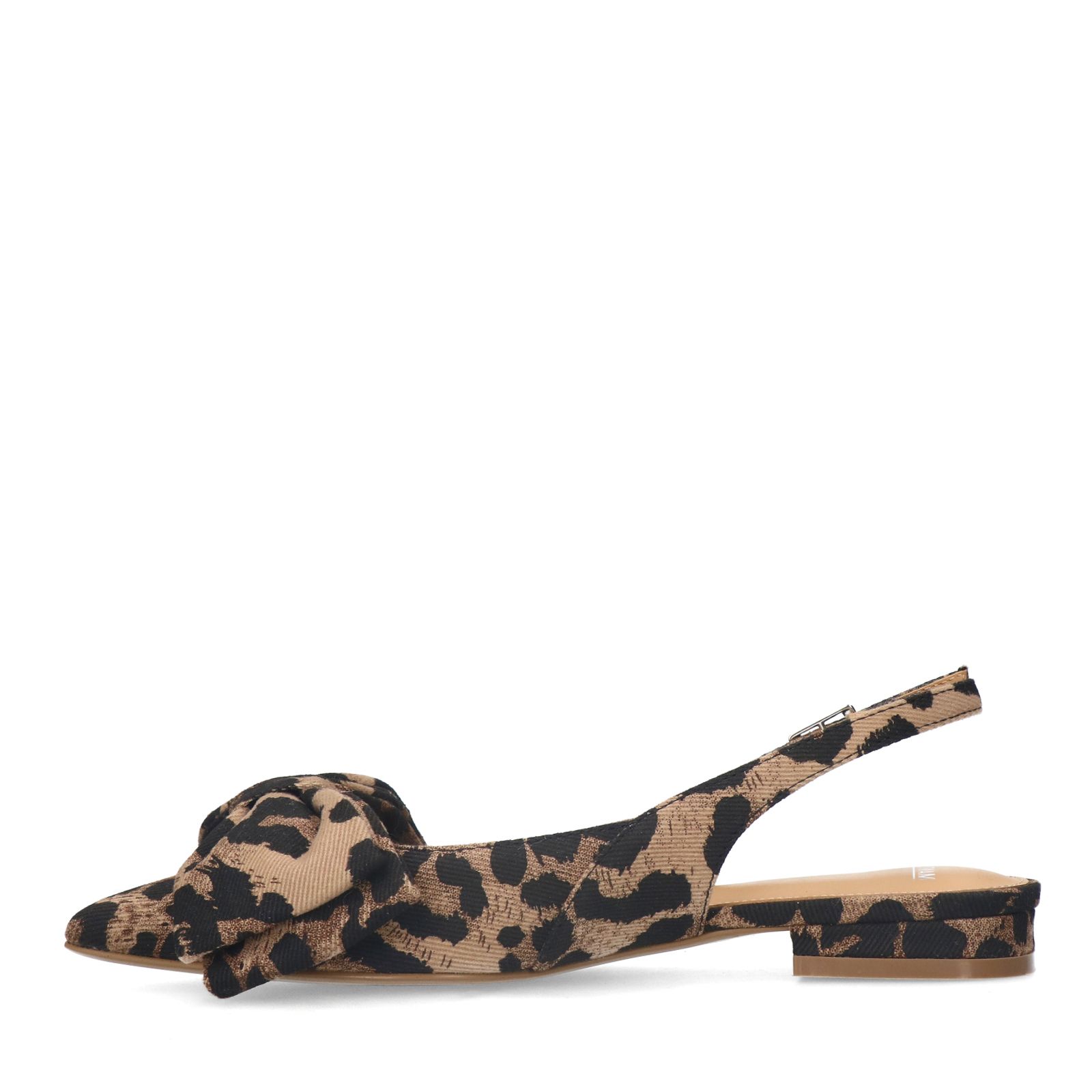 Leopard slingbacks met strik