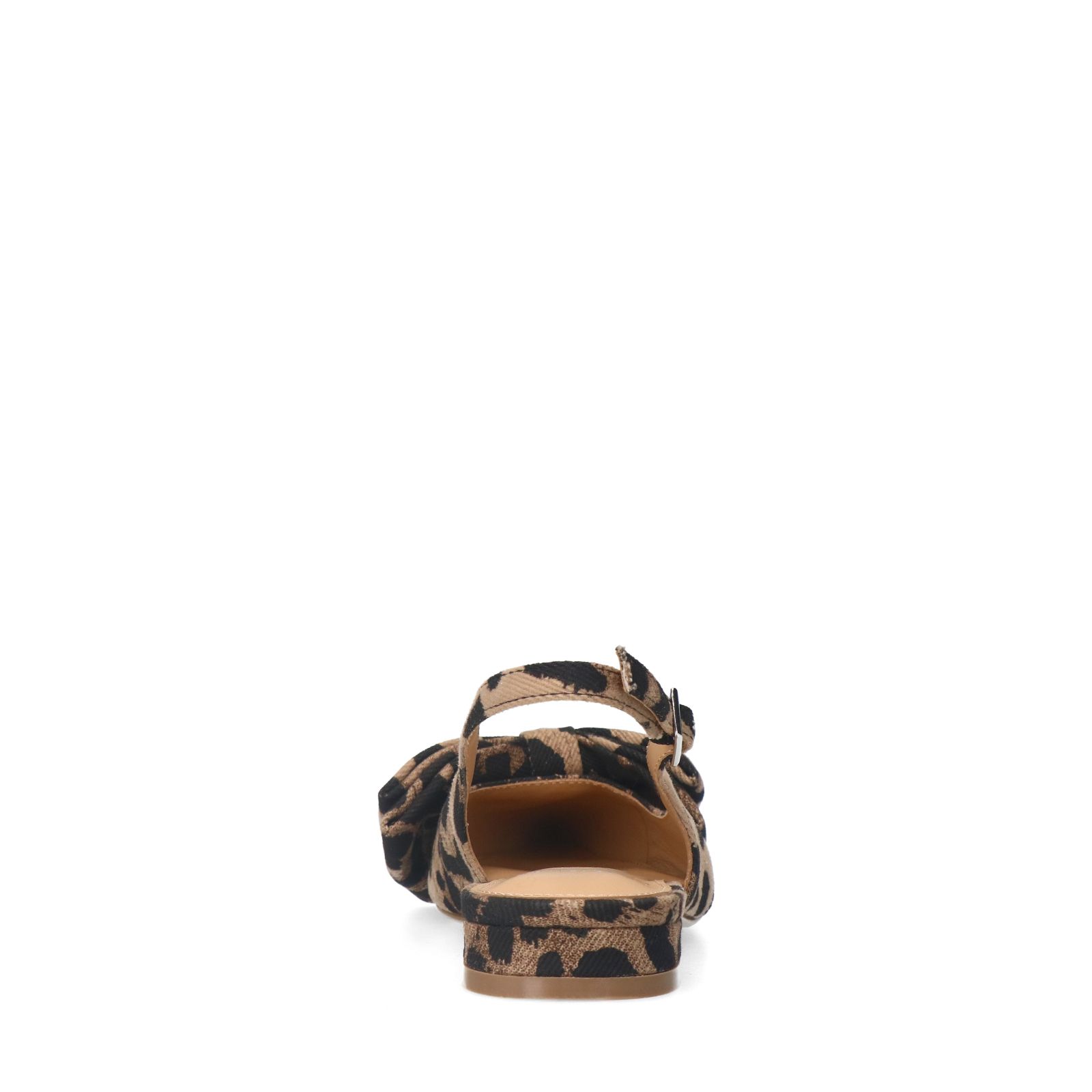 Leopard slingbacks met strik