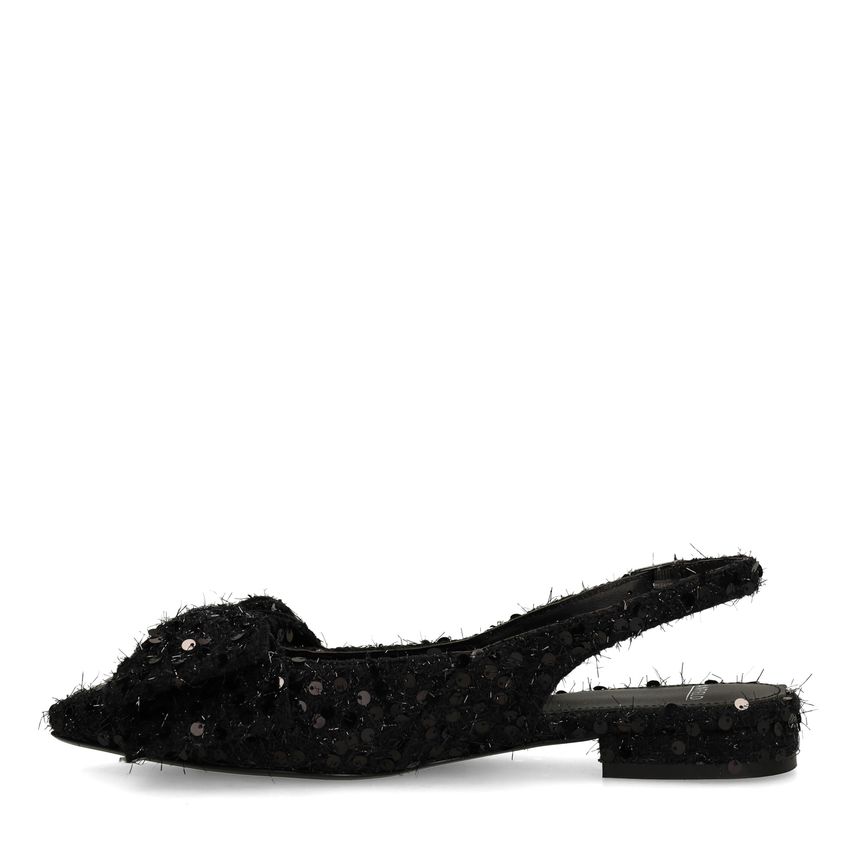 Zwarte glitter slingbacks