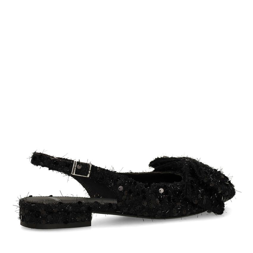 Zwarte glitter slingbacks